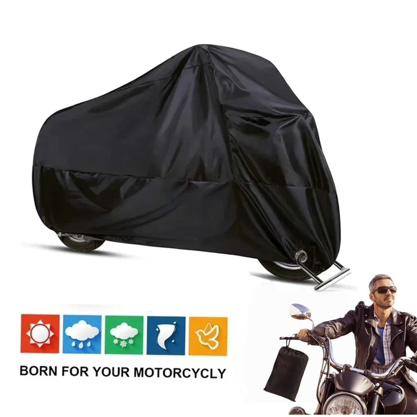Motorcycle Thick Waterproof Universal Outdoor Uv Electric Bike Protective Motorbike Dust Rain Sunshade Cover for All Season