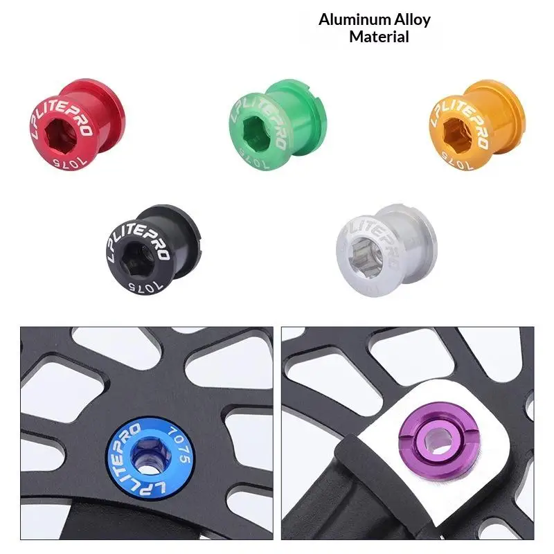 

[LA]Hot 5Pcs Bike Sprocket Screw 9.5mm Single/Double Chainring Bolt Thread Plate Disc Screw For Mountain Road Bike Crank Section