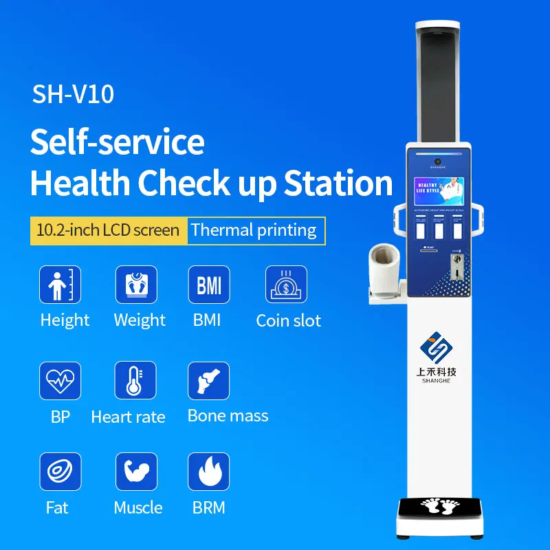 Coin Operated Height Weight Scale Health Check Machine