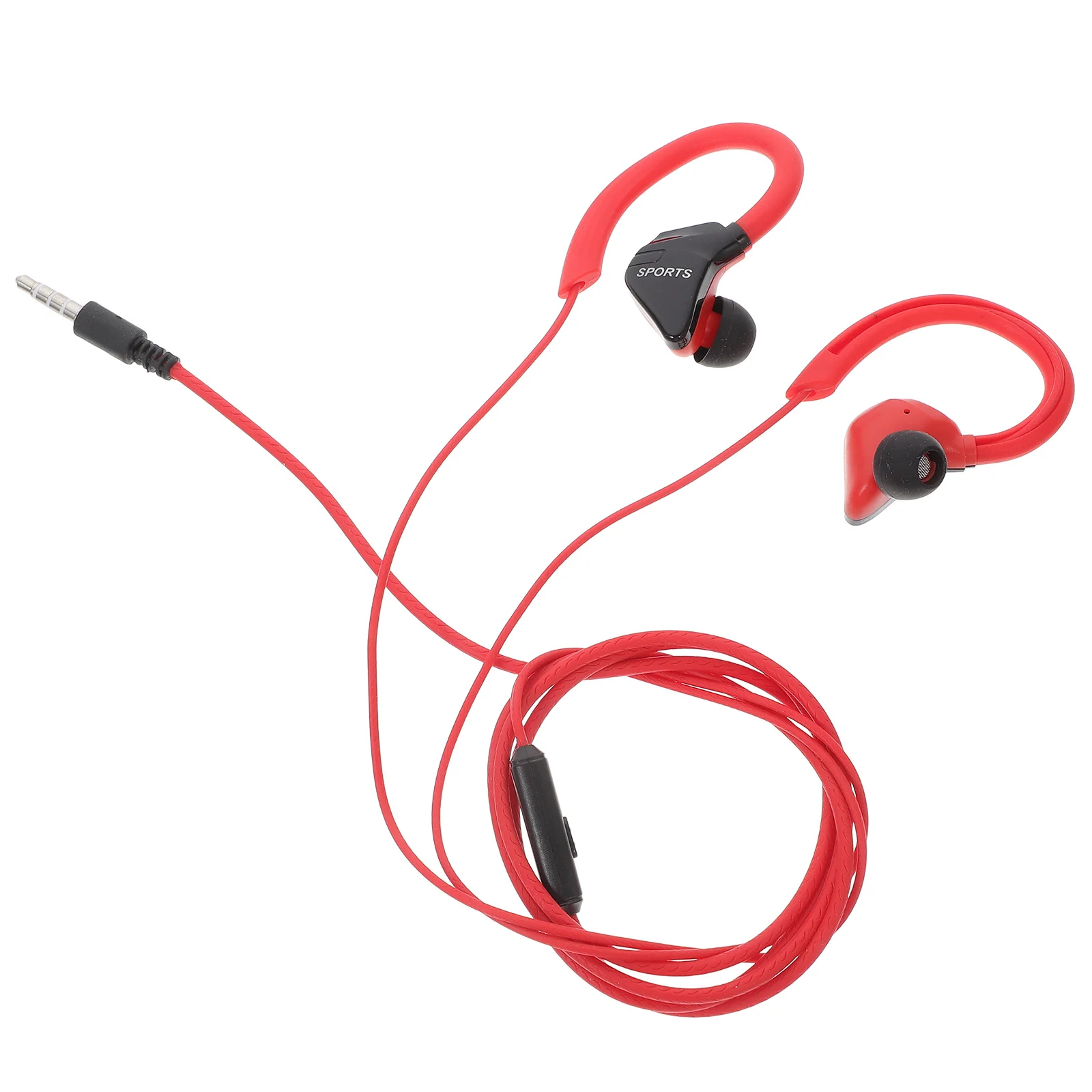 1Pair Waterproof Hanging Earphones Ear Hook Headset Sports Running Cycling Fitness in-Ear Earbud Headphones Wired Noise