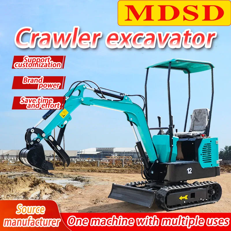 Factory Direct Sales 1.2 Ton Mini Crawler Excavator EPA EURO5 Engine Hydraulic Excavator Agricultural Excavator Customized Sale