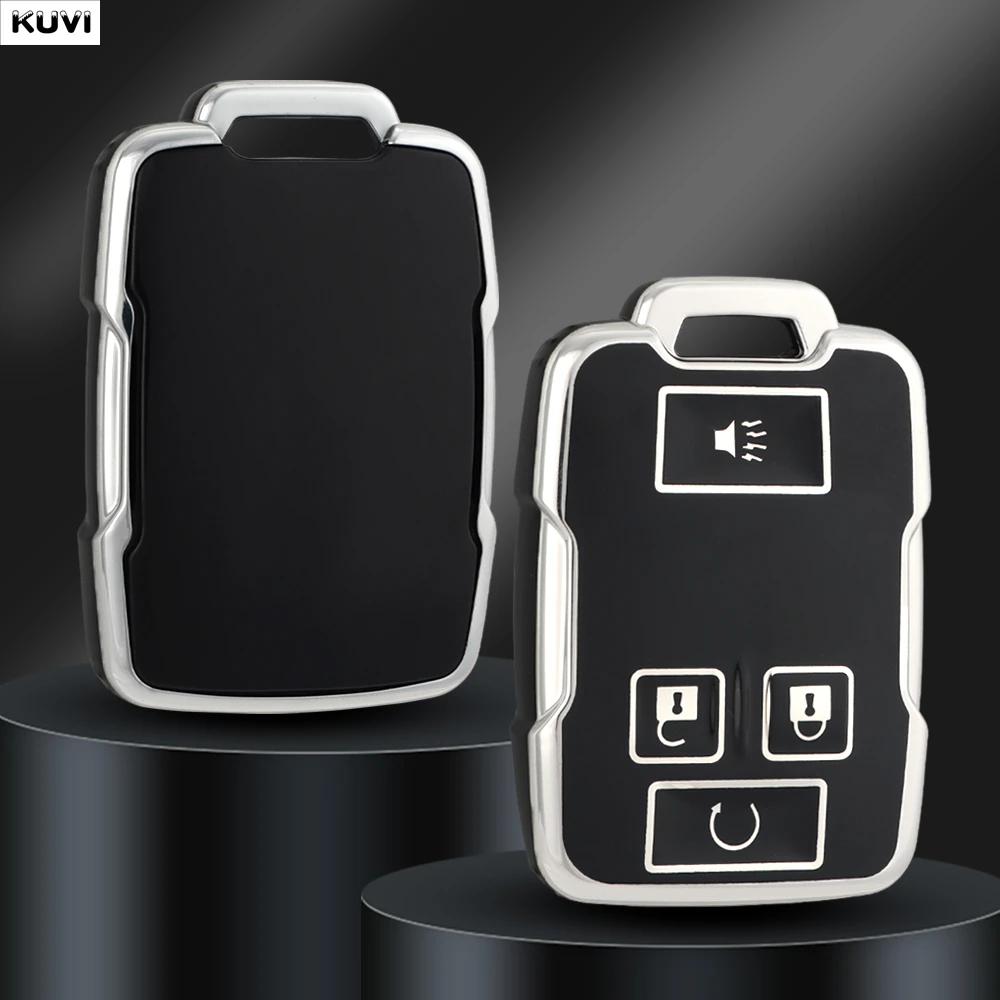 4-Tasten-TPU-Autoschlüsselhülle für Chevrolet SUBURBAN Saboban GMC Sierra Canyon Colorado Silverado Autohalter Fob-Zubehör