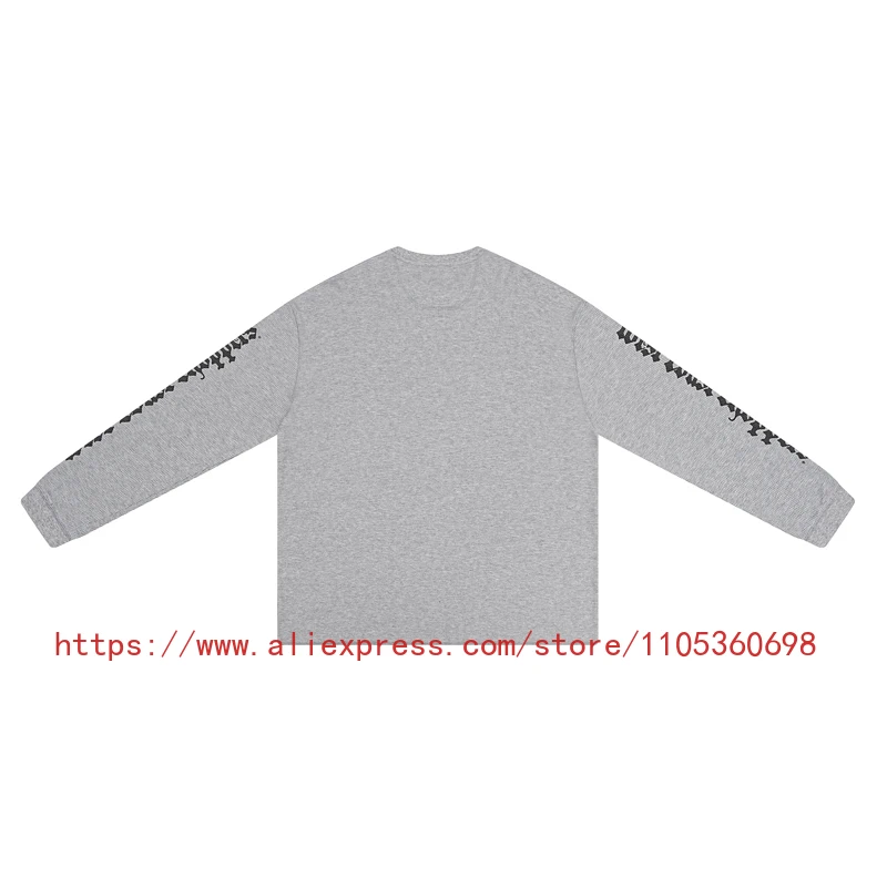 Men's Women's Casual Wear Vintage Style Gothic Font West Coast Long Sleeve Heavyweight Waffle Fabric Unisex High Street Top view 2