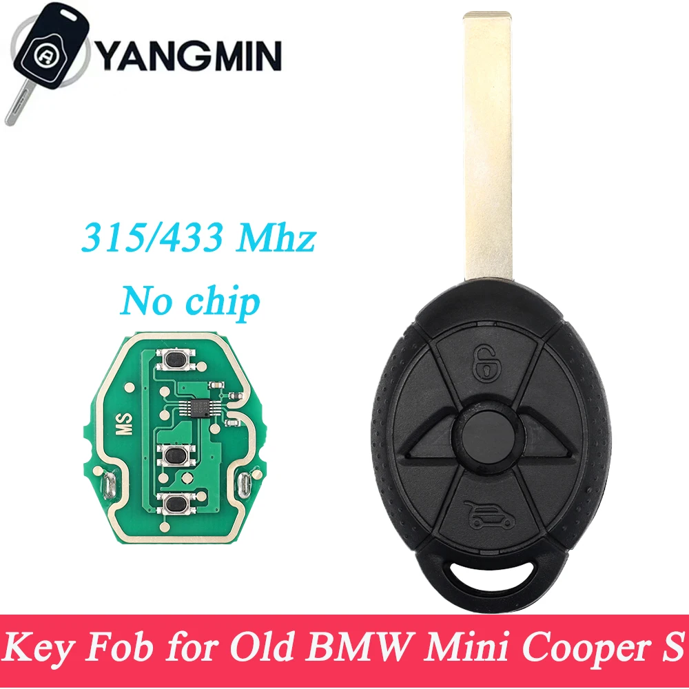 

LX8F2V 315 433MHZ EWS System Remote Key For BMW Mini Cooper R50 R53 2005 2006 2007 HU92 Uncut Blade