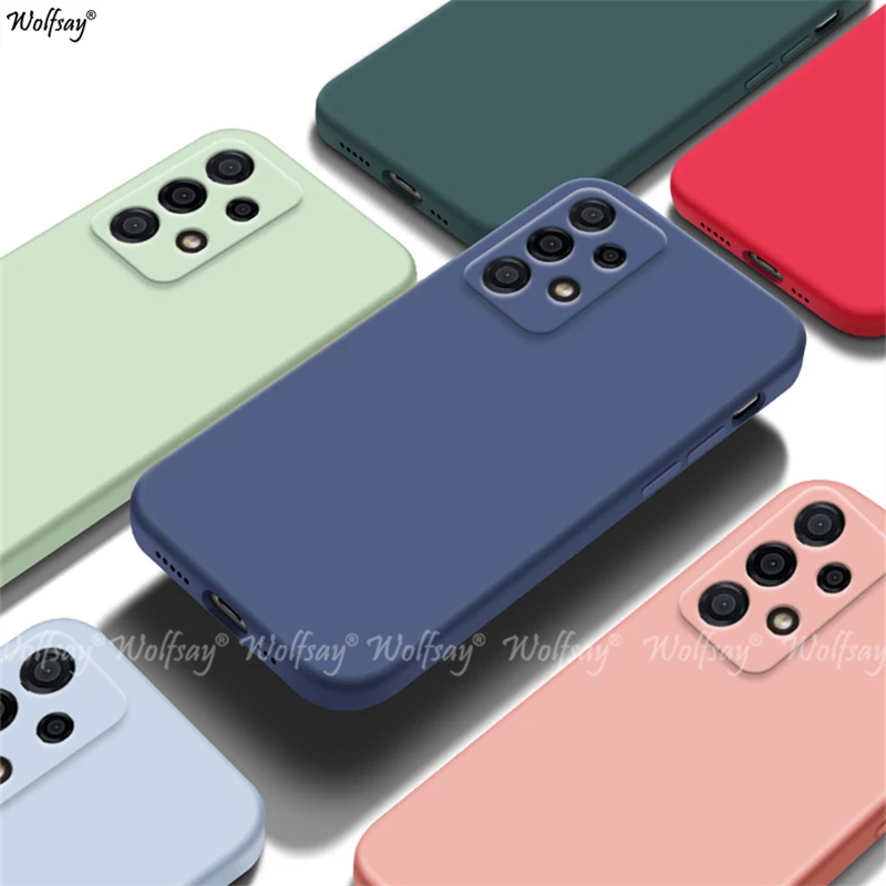 For Samsung Galaxy A54 Case Samsung A55 A25 A53 A52 A72 A73 A14 A04 A32 A22 A23 A33 A34 A54 Cover Liquid Silicone Protector Case