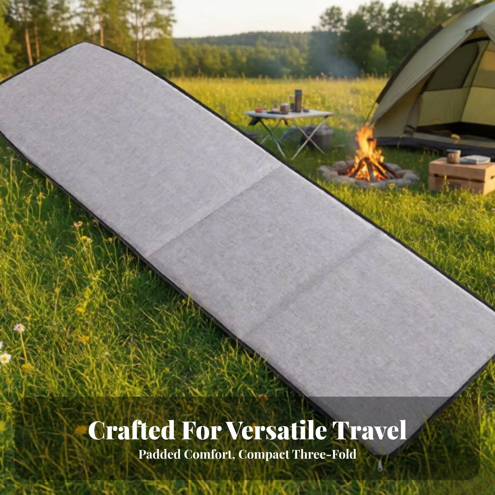 Foldable Non-Inflatable Car Mattress | Compact, Folding Mattress with Pad Block, for Camping