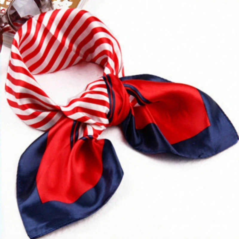 Simple Satin Scarf for Women,elegant Versatile Breathable Silk Imitation Scarf Shawl for Tourism,Daily Commuting Small Collar image 2