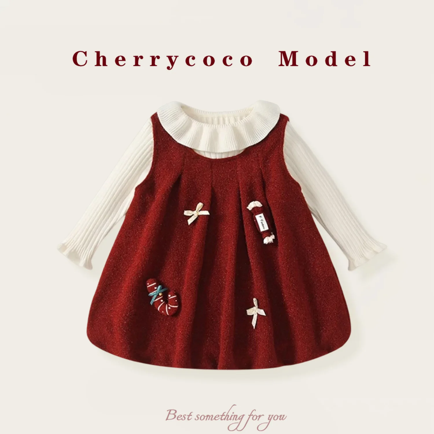 

2025 Girls' dress for winter, new stylish children's warm princess vest dress with added fleece for winter