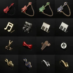 Punk Music Enamel Pins Guitar Piano Notes Drum Cactus Scissors Brooches Fashion Individual Musical Jewelry Gift Daily Wear Pin