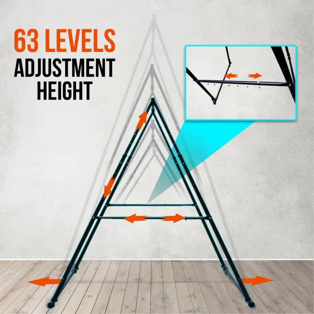 KT TOES DON'T TOUCH GROUND قابل للطي قائم بذاته، قضيب سحب لأعلى، محطة تمرين برج الطاقة القوية من أجل - الأفضل