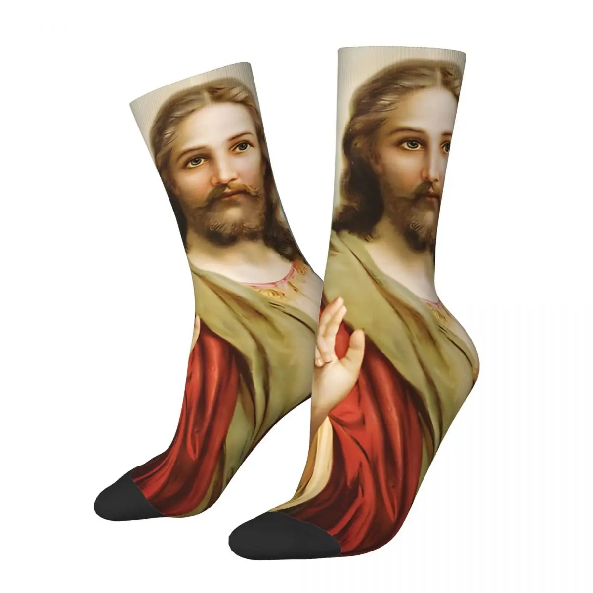 Christ Painting Jesus Socks Male Mens Women Autumn Stockings Polyester