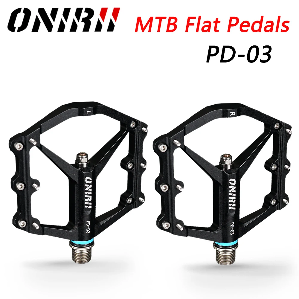 ONIRII Bicycle Pedals With Anti-slip Nails Aluminum Bearing Ultralight Waterproof Pedal for MTB Flat Pedal Mountain/Road Bike