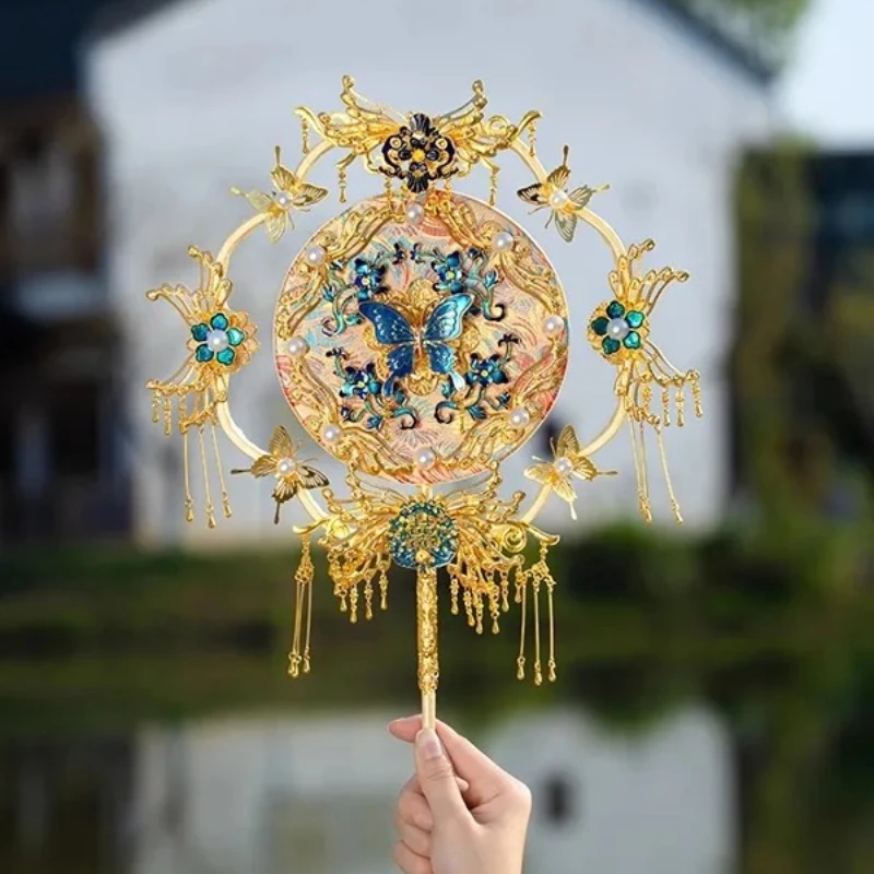 

2025 new group fan wedding bride original handmade butterfly