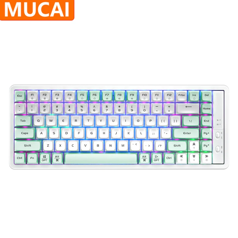 

MUCAI GK85 Gaming Mechanical Keyboard Orange Switch 85 Keys USB Wired Detachable Cable RGB Backlit Hot Swappable