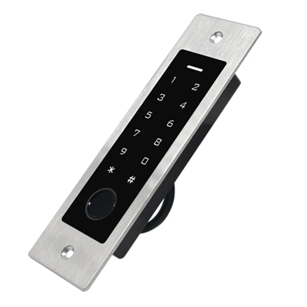 Embedded Black Metal Waterproof Backlight Touch Fingerprint Standalone Access Control Keypad Door Relay EM Reader Opener Wiegand