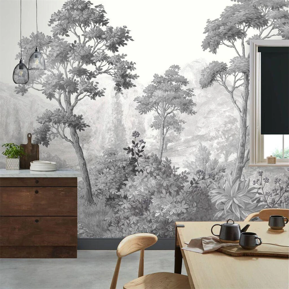 beibehang custom Nordic minimalist forest elk artistic conception bird wallpaper for children's room decor background wall paper