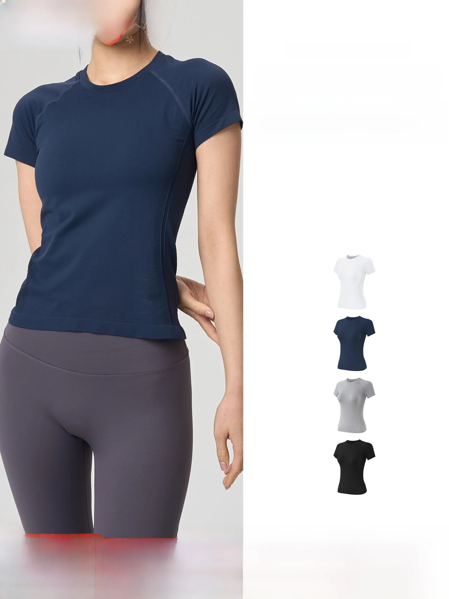 

Высокоэластичная женская спортивная футболка для фитнеса, йоги и бега, профессиональная, влагоотводящая, быстросохнущая.