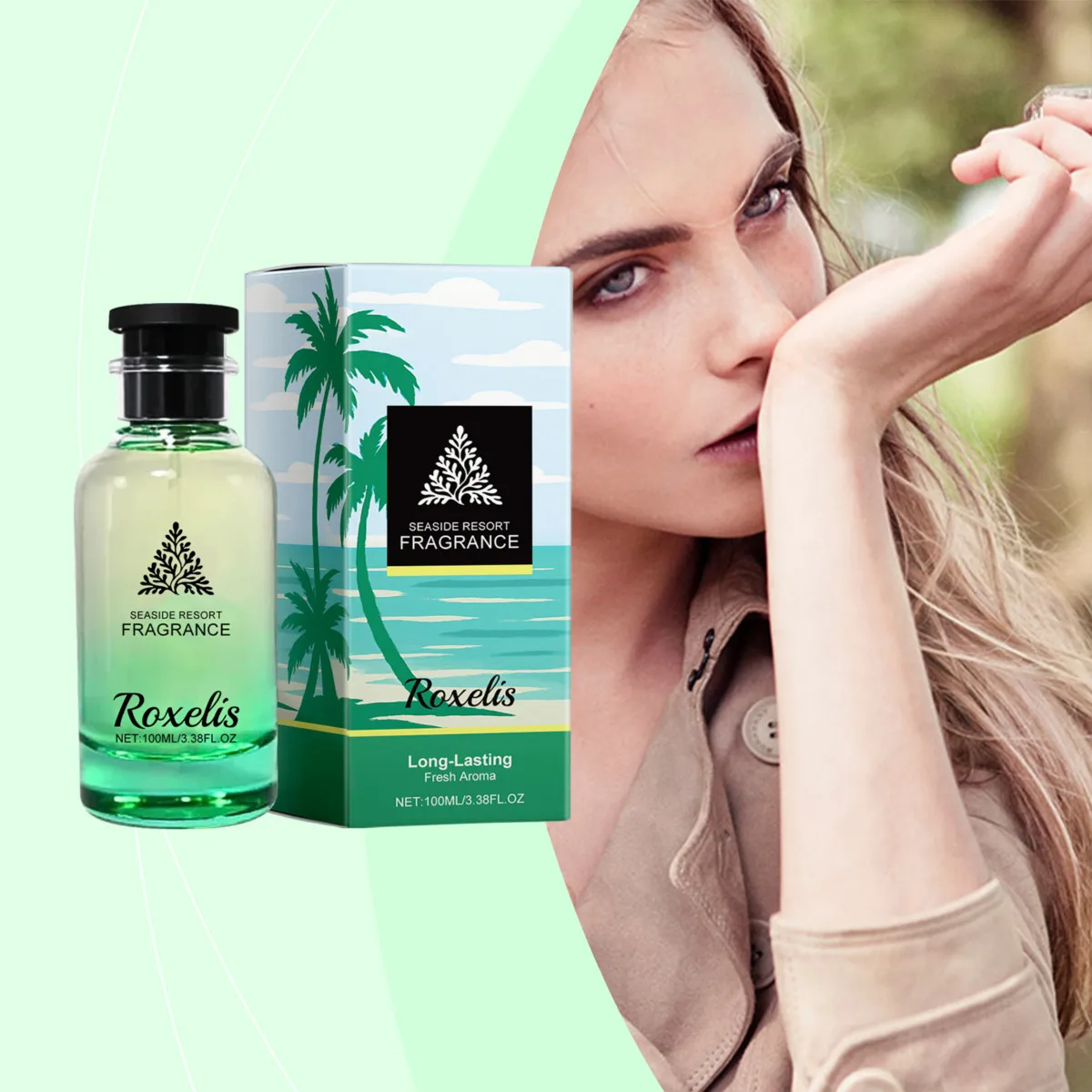 100ml Unisex Seaside Resort Perfume, Fresh Ocean Fragrance, Long Lasting Scent for Men Women, For Daily Travel Party Wear
