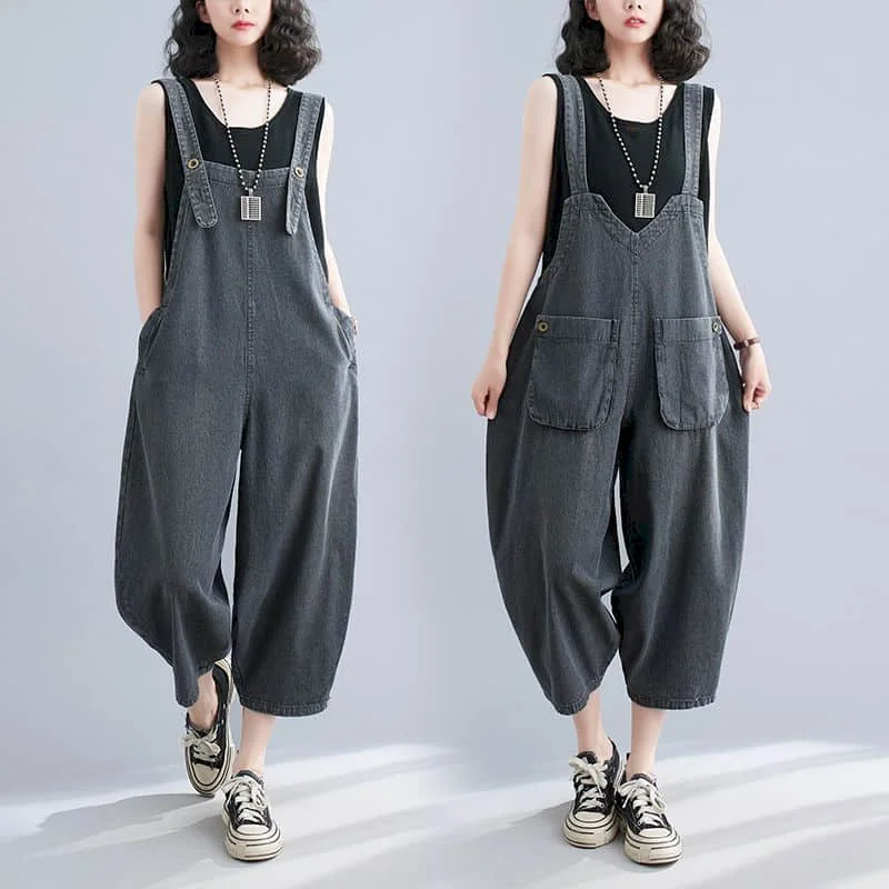 

Jumpsuits for Women Slimming Loose Denim Playsuits Casual Reversible Harem Pants 2026 Summer One Piece Outfit Women Clothing