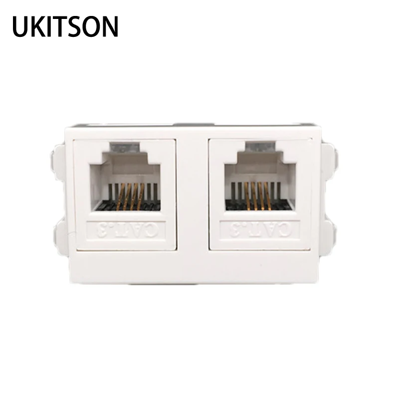 

CAT3 RJ11 Telephone Modules 2 Ports Phone Crimps Wire Connection Socket Slot 23x36mm For Wall Panel Outlet