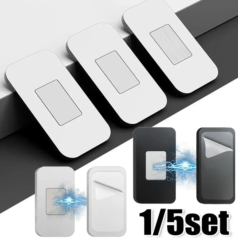 1set/5set Silver Black Magnetic Cabinet Drawer Catches Stainless Steel Door Adhesive Invisible Magnets Closet 4*2cm Tool