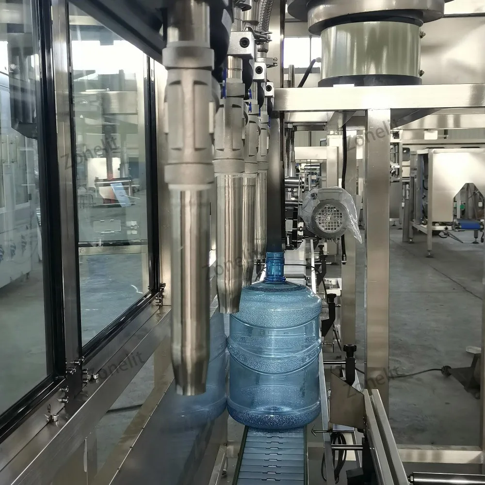 3 In 1 For 20L Automatic Pneumatic Liquid Plastic Bottle 5 Gallon Filling And Cap Washing Machine With Conveyor