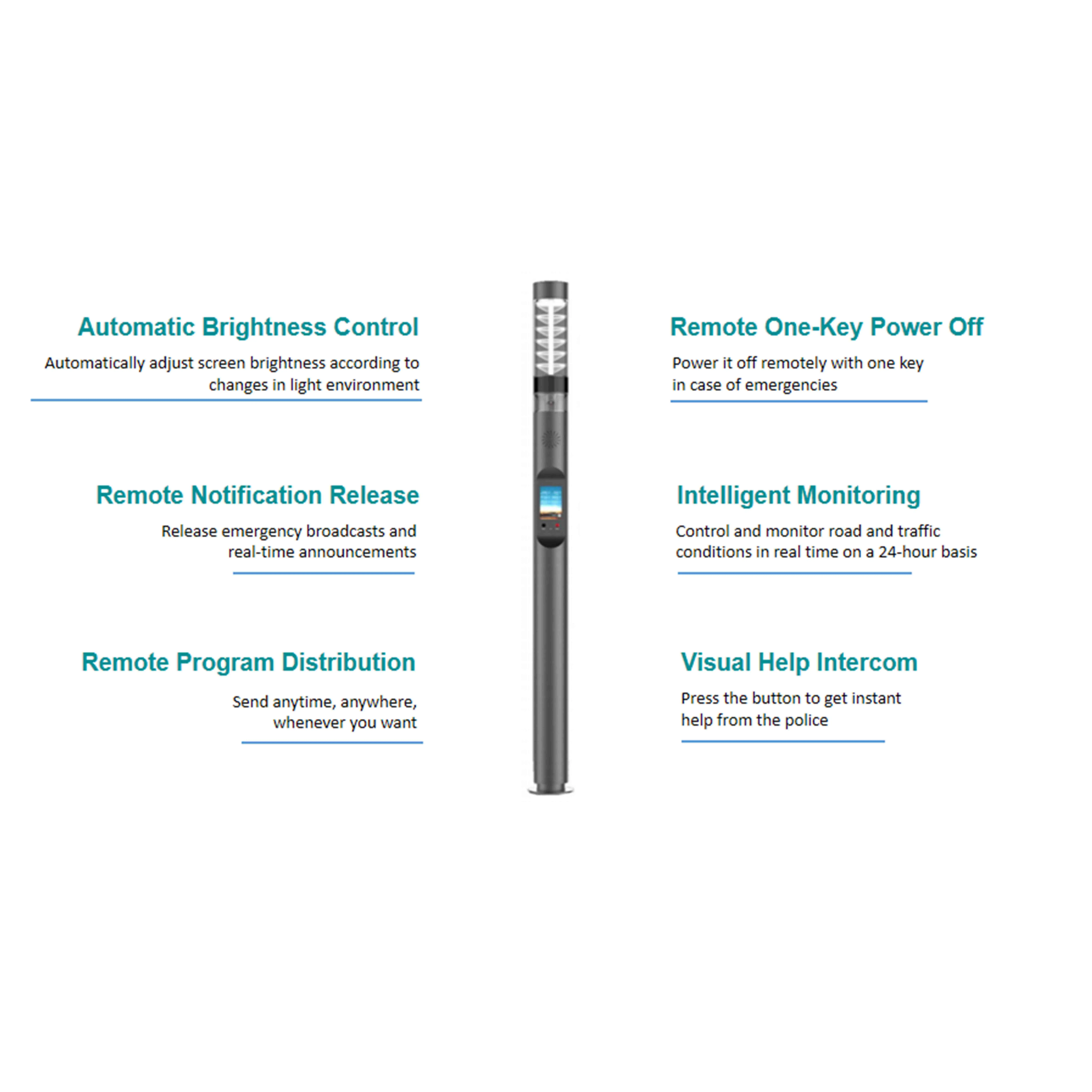 

Outdoor Waterproof Smart City Solution Technology Intelligent Street Light Pole