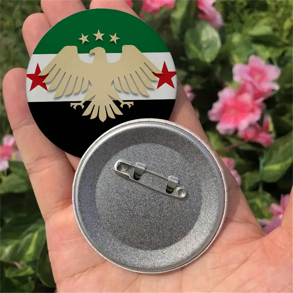 Eagle Syrian New 2025 Logo Flag Badges Round Exquisite Badge Brooches Creative Pins For Clothes Hat Backpack Gift Accessories view 6