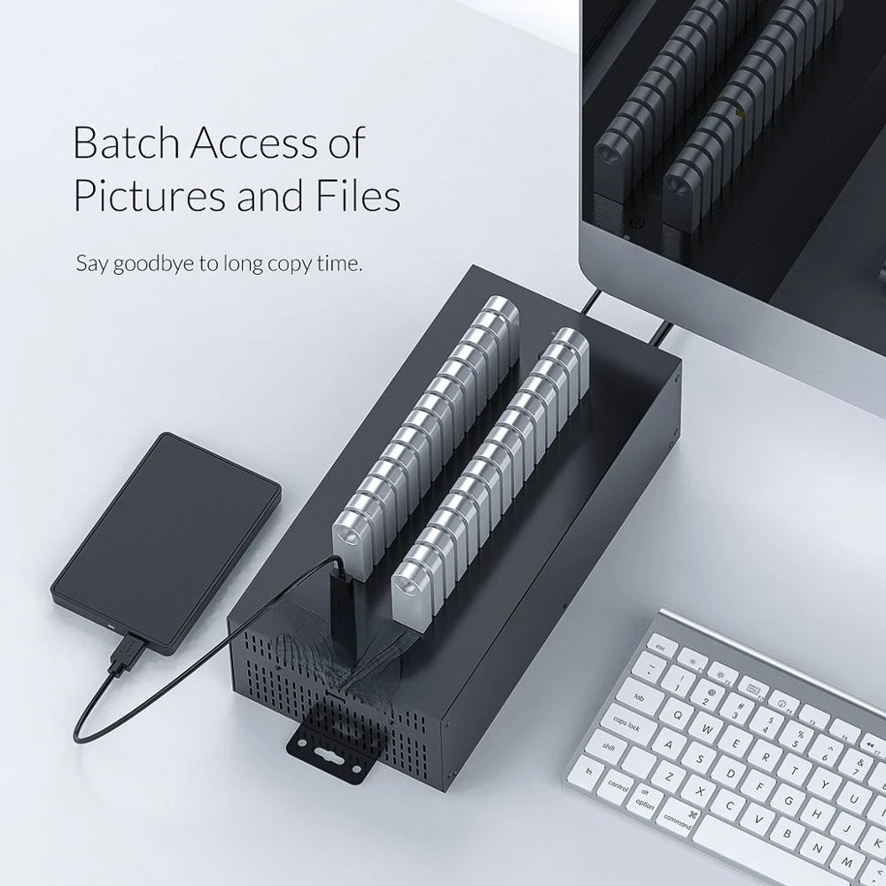 Hub Usb Splitter di grado industriale a 30 porte con alimentazione separata da 300W U Disk Batch Copy Test Docking Station accessori per Pc