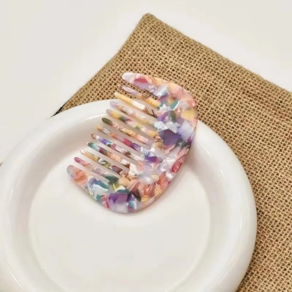 Marble Pattern Hair Comb Cellulose Acetate Anti-Static Scalp Massage Comb Rounded Teeth Marbled Acetate Comb Travel Hair Care