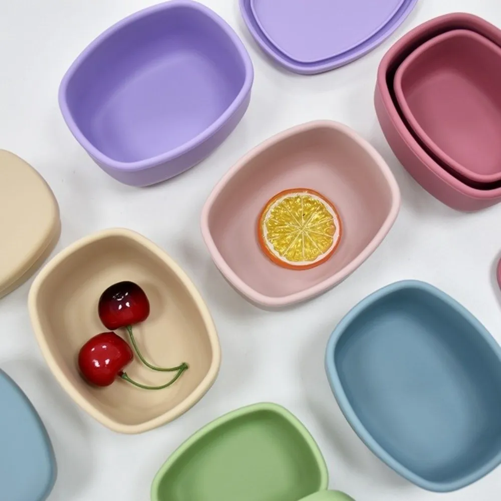 

Food Grade Silicone Lunch Box with Lid Leak Proof Microwave Oven Lunch Box Fresh Keeping BPA-Free Storage Box Dishwasher Safe