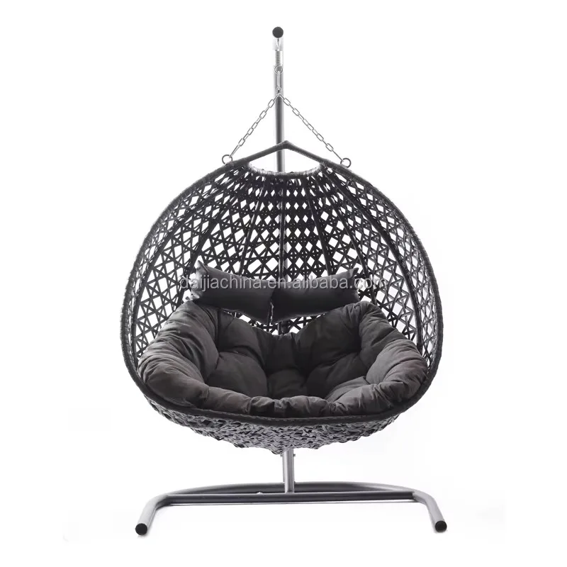 Elegant Rattan Wicker 2-3 Seat Hanging Patio Swing Chair