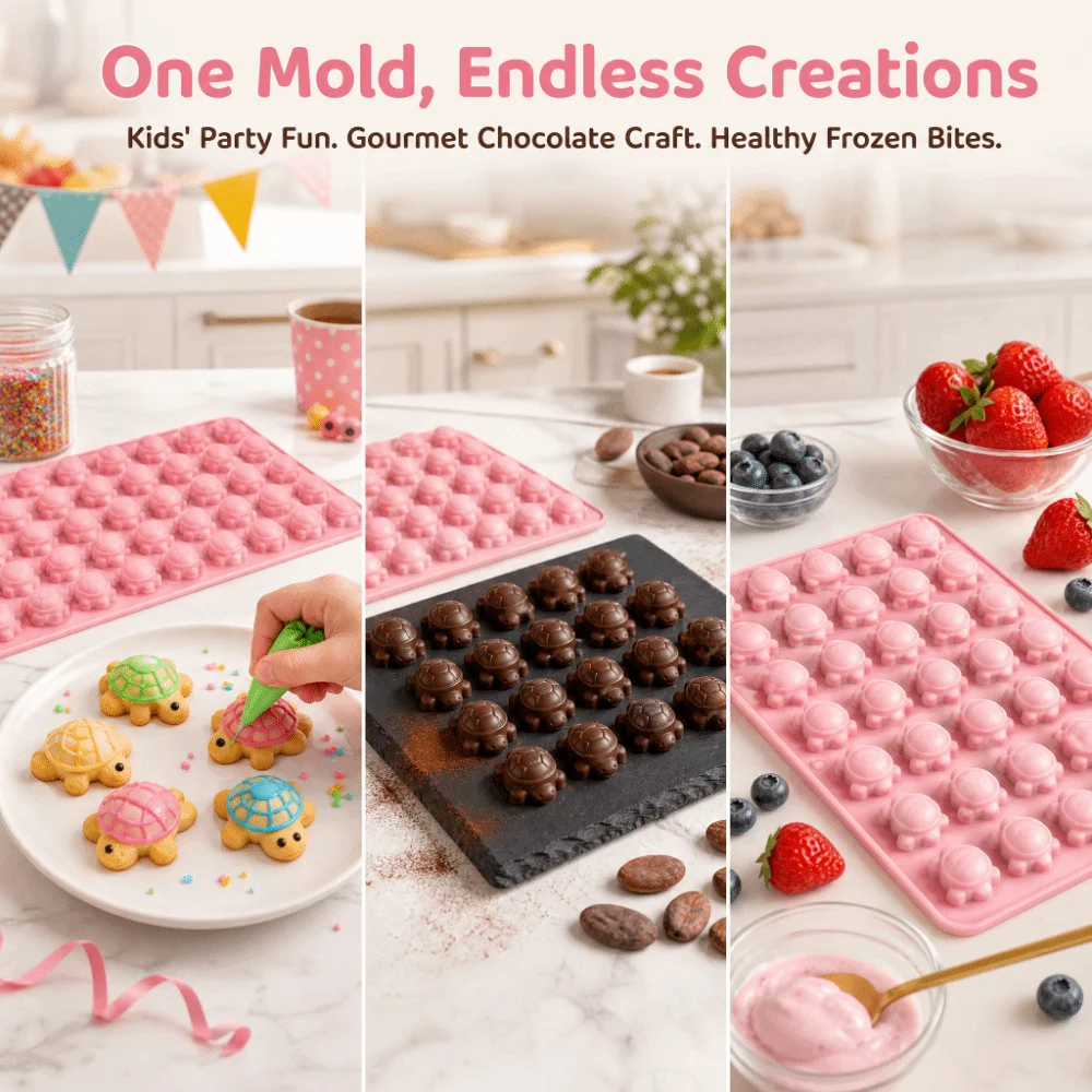 Mini Turtle Silicone Mold Chocolate Jelly Candy Making DIY Animal Ice Cube Tray Pastry Making Tortoise Candy Mold Snacks Maker