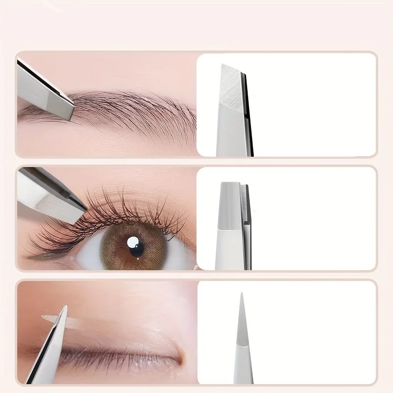 4Pcs Professional Stainless Steel Precision Tweezers - Expertly Crafted for Flawless Eyebrow Shaping, Facial Hair Removal