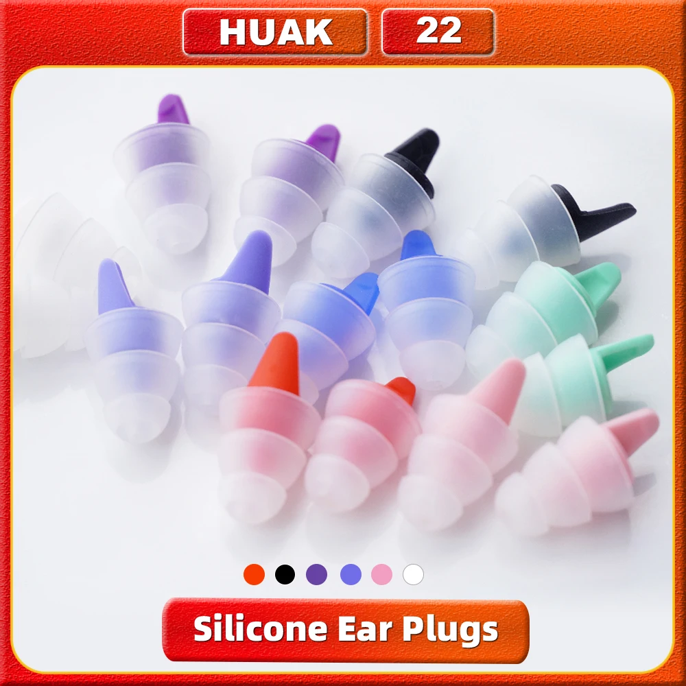 

HUAK 3 Layers High Fidelity Silicone Earplugs for Concerts Musicians Motorcycles Noise Sensitivity Conditions and More