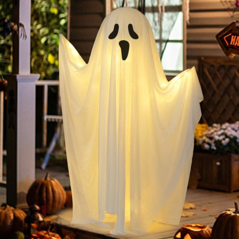 85/165CM Glow in Dark Standing Ghost Halloween Decoration Scary Outdoor Yard Garden Front Door Haunted House Prop view 6