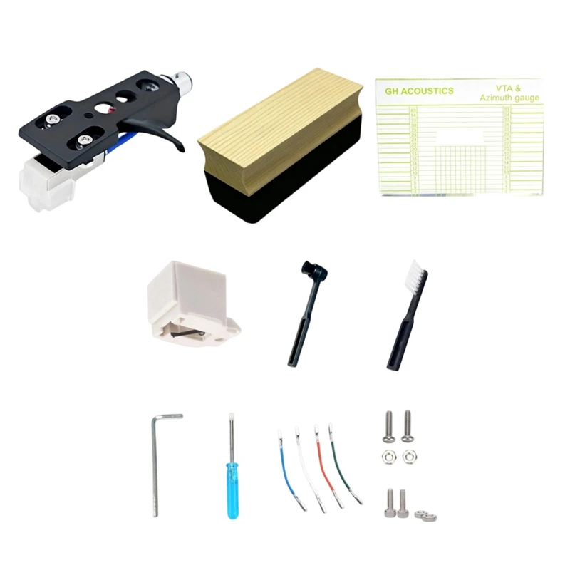 Super Sale AT3600L Stylus+Turntable Headshell VTA Azimuth Gauge Record Cleaner 12 PCS Set Beginner-Friendly Vinyl Record Player