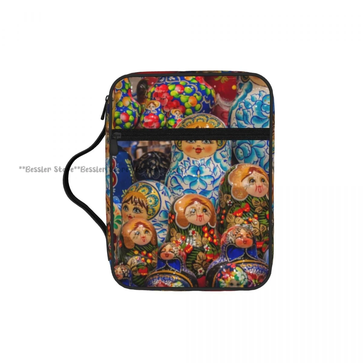 

Prayer Book Storage Handbag Protective Bible Cover Russian Matryoshka Pattern Church Prayer Bag Zipper Book Case
