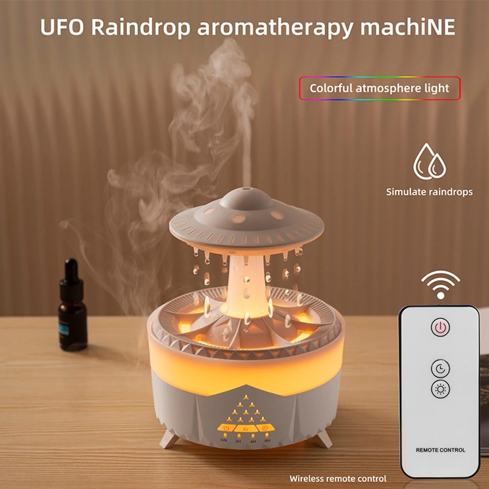 UFO Colorful Night Light Dimmable Gradient Lighting Humidifier Fine Mist Humidification Large Capacity Water Tank Aroma Diffuser