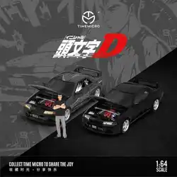 TM In Stock 1:64 Skyline GTR R32 Initial D Caricature Diecast Diorama Car Model Collection Toy Time Micro