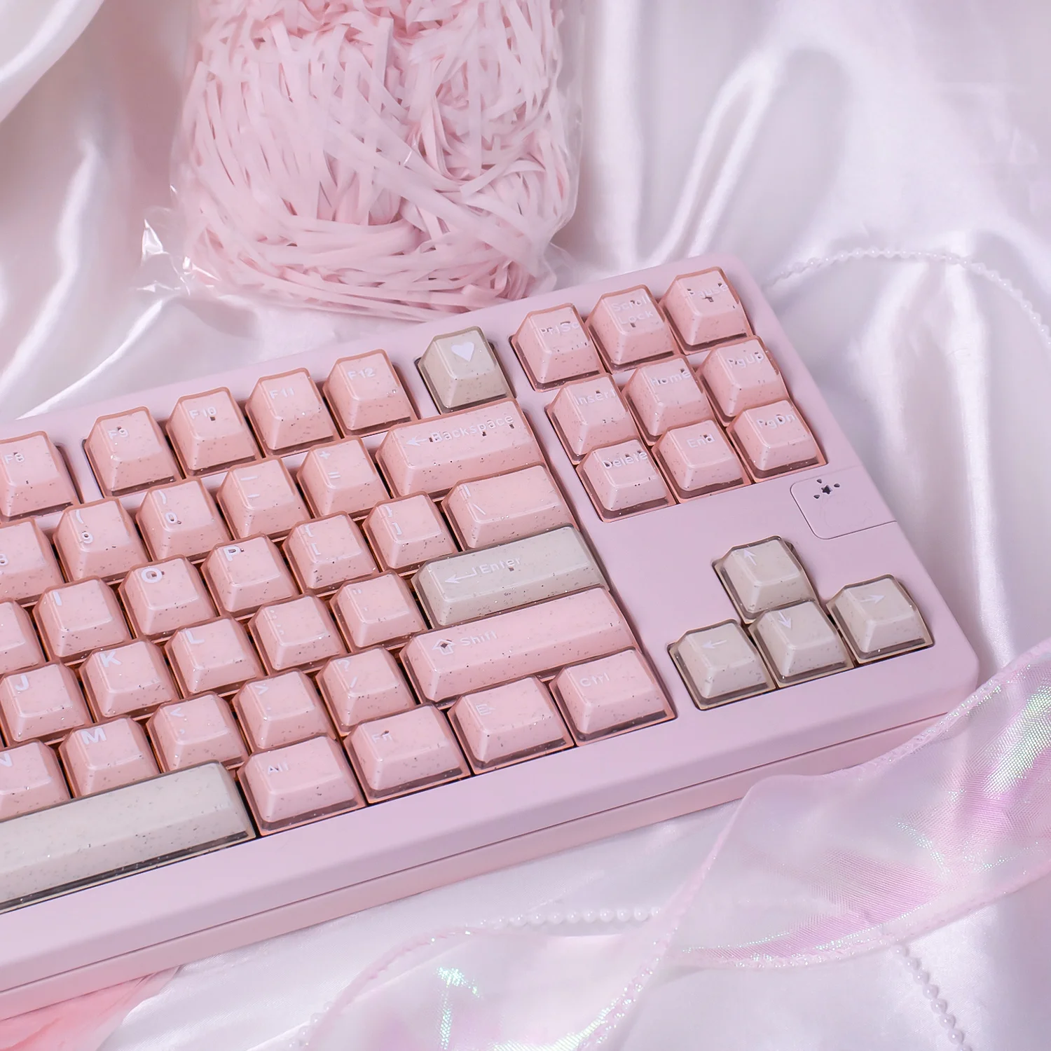 أغطية مفاتيح شفافة وردية لامعة 162 مفتاحًا pbt + PC مجموعات أغطية مفاتيح مزدوجة النار من الكرز لمفاتيح MX ولوحة المفاتيح الميكانيكية #6