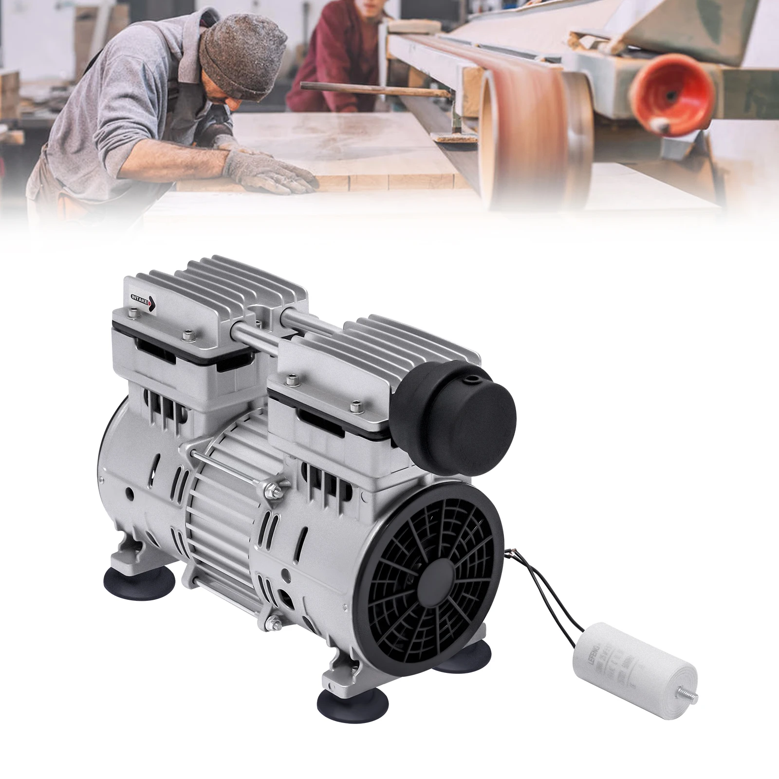 750W Aluminiumlegierung Ölfreie Vakuumpumpe 65-70L/min Luftstromgeschwindigkeit Isolierklasse B für Mechanische Ausrüstung – Detail 3