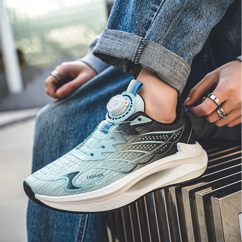 

2025 New Breathable Mesh Casual Sports Shoes for Men Spring and Summer Fashion Swivel Buckle Running Shoes Daily Wear in Outdoor