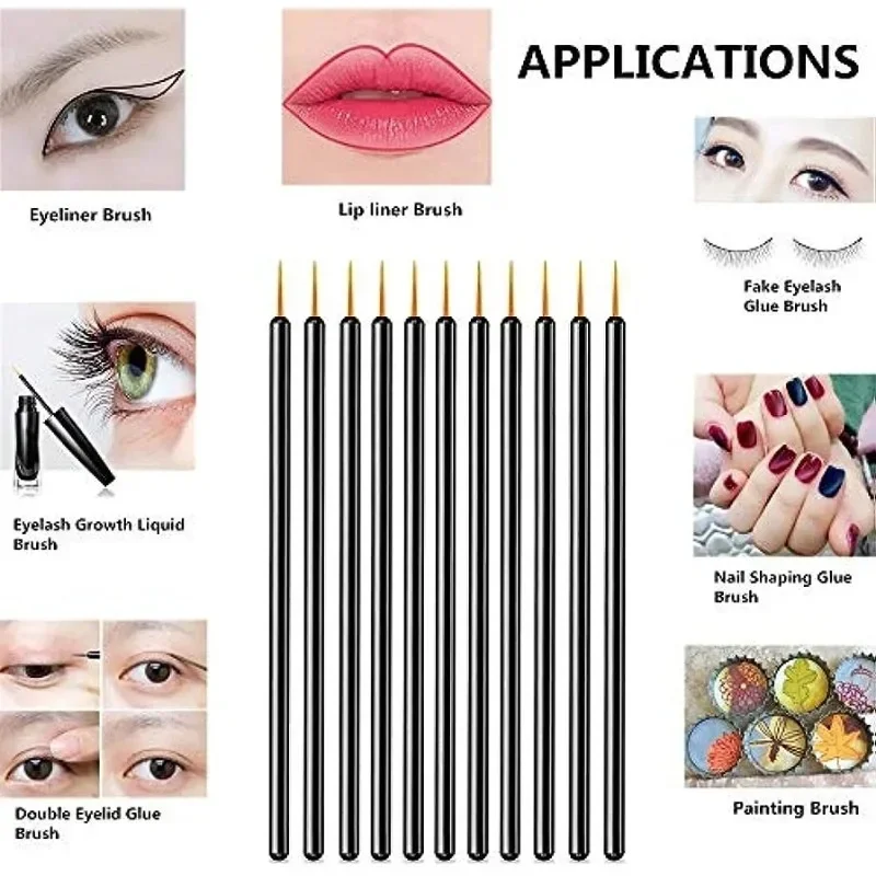 Descartável Eyeliner Brushes Set, Sobrancelha e Lip Brushes, Eyeshadow Tool, Wands Aplicador, Maquiagem Ferramentas, 50Pcs