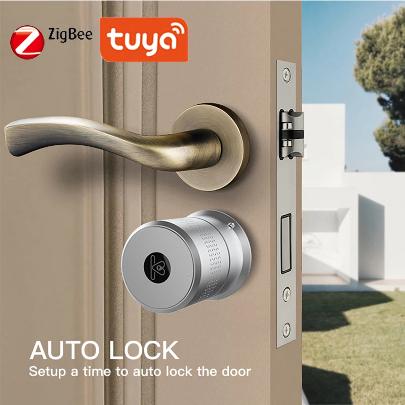 Tuya Zigbee Smart Lock Cylinder Fingerprint Lock Bluetooth WIFI Door Lock For Smart Home Lock Smart Door LockAutomactic Lock