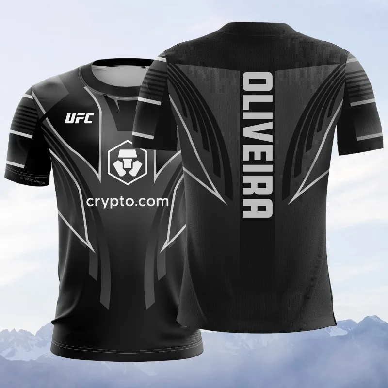 

New Muay Thai Sports Fighting Men's T-shirt Fighting Fitness Training Top UFC Sanda Loose Round Neck Top