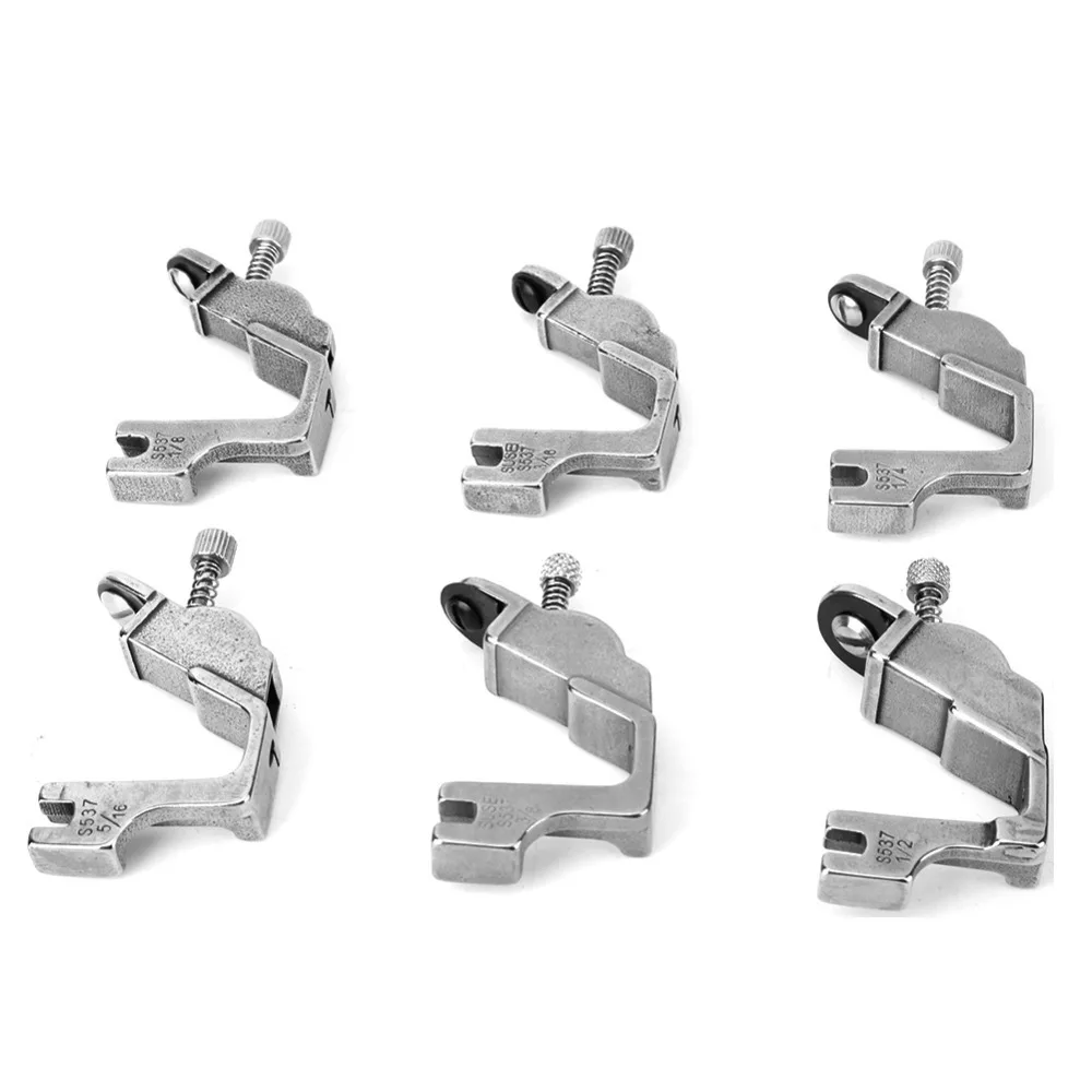 

6pcs S537 Elastic Presser Foot Professional All Steel Sewing Machine Accessory Heavy Duty Shirring Presser Foot