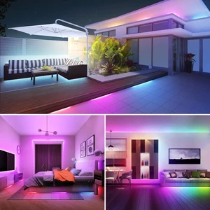 RGB USB LED -Streifen mit Fernbedienung, Nachtlicht, geeignet für Schlafzimmer, Wohnzimmer, Küche, eSports, Dekoration, App, 44 Schlüssel 10 Hauptverkäufe LED -Licht für Sofa - №3