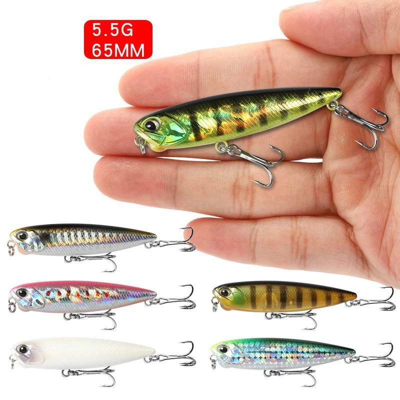 

Pencil Topwater Fishing Lures Surface Floating Stickbait Wobblers Walking Baits 65mm 5.5g Mini Floating Hard Bait Accessories