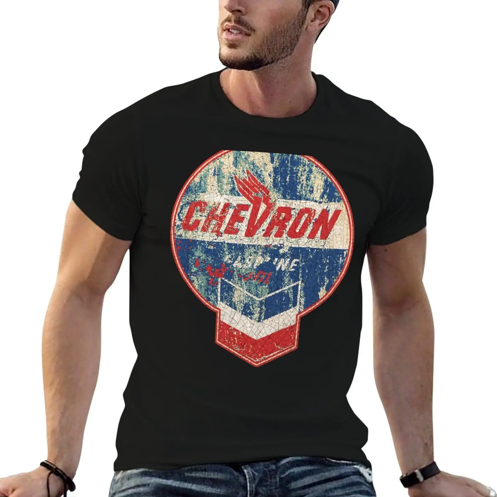 Vintage Chevron oil and gas sign T-Shirt Sweat Absorbing Sports Tee Shirt